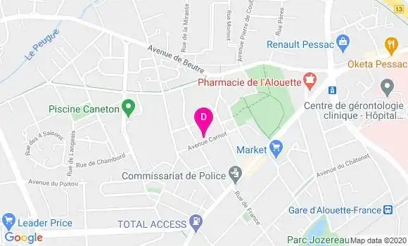 Localisation Vivianne Vallee Cussac