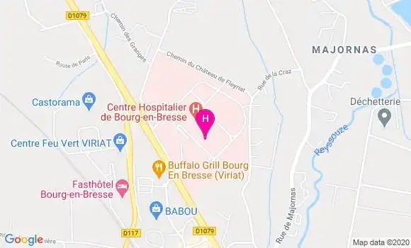 Localisation Centre Hospitalier Fleyriat