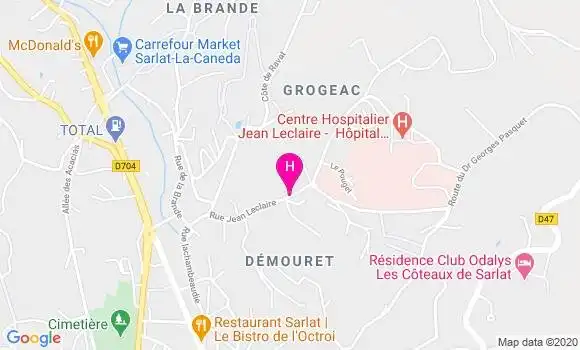 Localisation Centre Hospitalier Sarlat Jean Leclaire