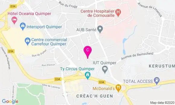 Localisation Polyclinique Quimper Sud