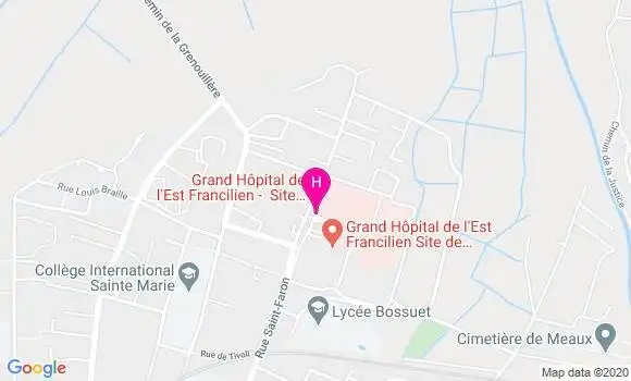 Localisation Centre Hospitalier de Meaux