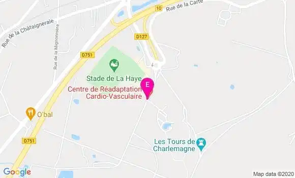 Localisation Centre de Réadaptation Cardiovasculaire Bois Gibert