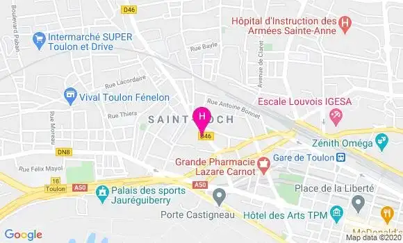Localisation Hôpital Privé Toulon Hyères Saint Roch