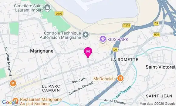 Localisation Centre de Santé Dentaire Oxance Marignane