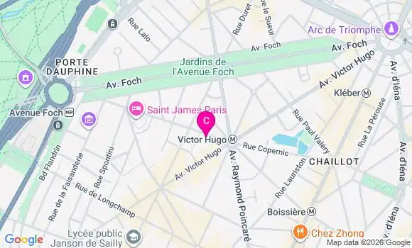 Localisation Centre de Santé Orthodontie Paris Victor Hugo