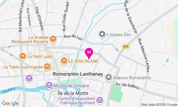 Localisation Ehpad Domaine de Romorantin