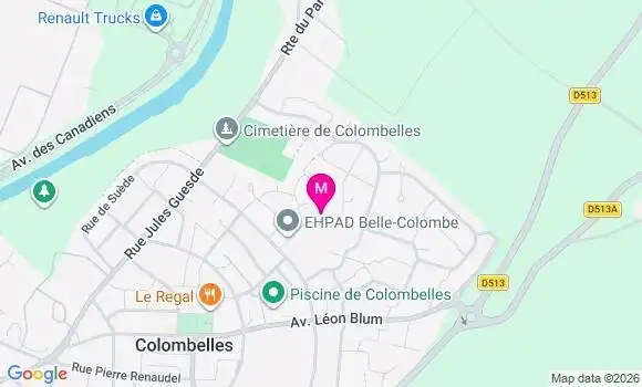 Localisation Ehpad Belle Colombe Colombelles