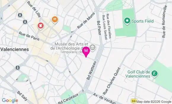 Localisation Centre de Santé Polyvalent du Musée Valenciennes