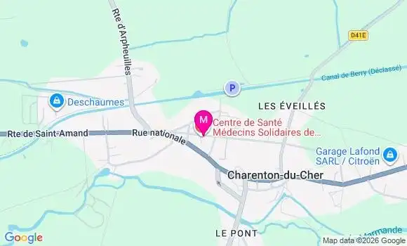 Localisation Centre de Santé Ms Charenton du Cher