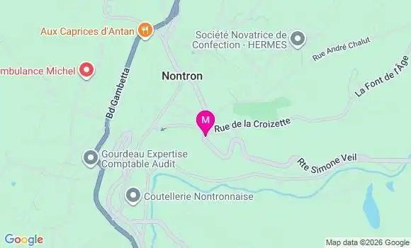 Localisation Ehpad du Ch de Nontron