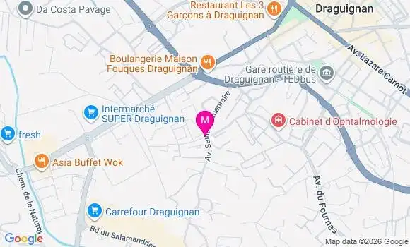 Localisation Centre de Santé Dentaire Vertuo Draguignan