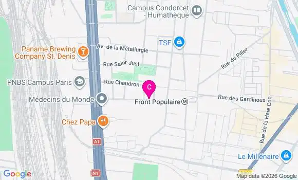 Localisation Centre de Santé de la Plaine Saint Denis