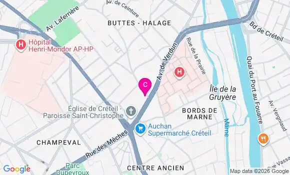 Localisation Centre de Santé Dentaire de Creteil
