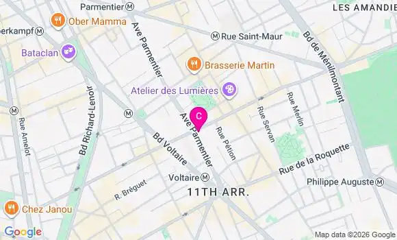Localisation Centre de Santé Paris Parmentier