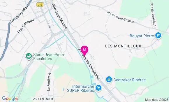 Localisation Centre de Santé de Riberac