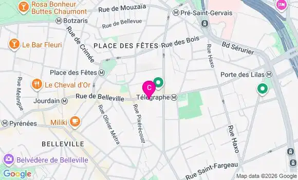 Localisation Centre de Santé Paris Telegraphe