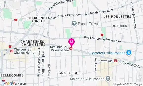 Localisation Centre de Santé Dentaire Villeurbanne