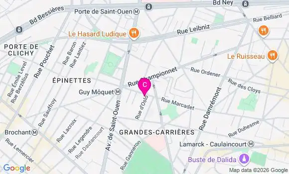 Localisation Centre de Santé Dentaire Marcadet