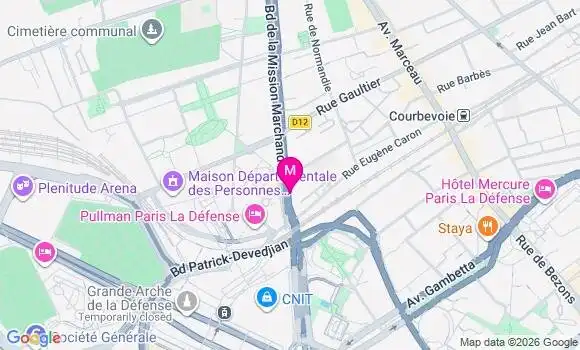 Localisation Centre de Santé Dentaire Courbevoie la Defense