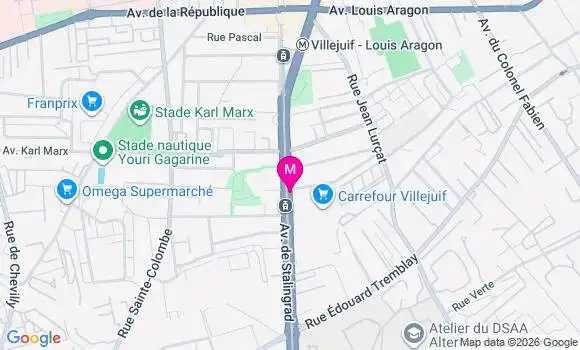 Localisation Centre de Santé Dentaire Villejuif