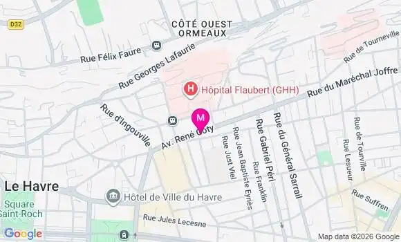 Localisation Centre de Santé Dentaire le Havre