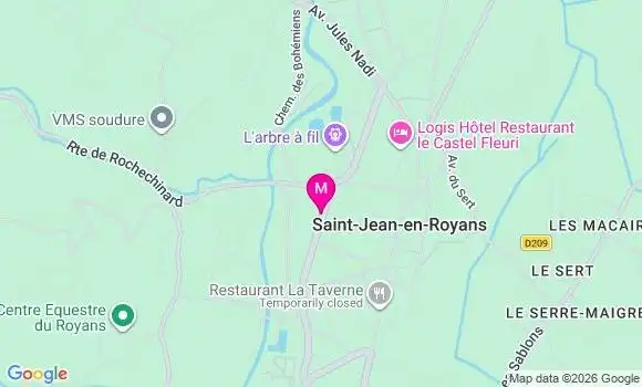 Localisation Centre de Santé de Saint Jean en Royans