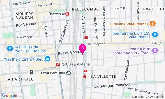 Localisation Centre de Santé Dentaire de Part Dieu