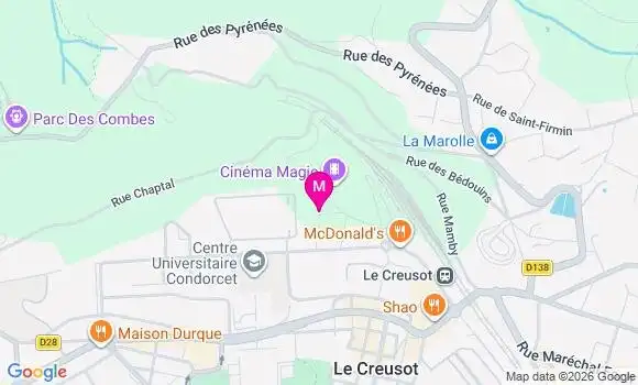 Localisation Centre Polyvalent du Creusot