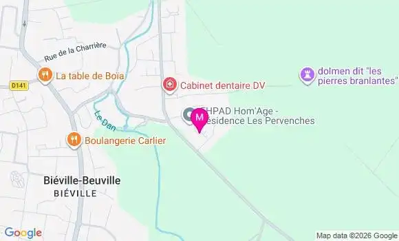 Localisation Ehpad Les Pervenches Bieville