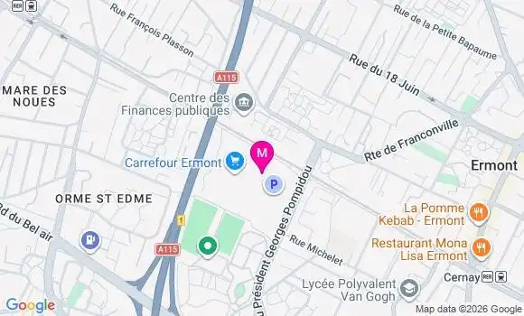 Localisation Centre de Santé Dentaire Ophtalmo Ermont
