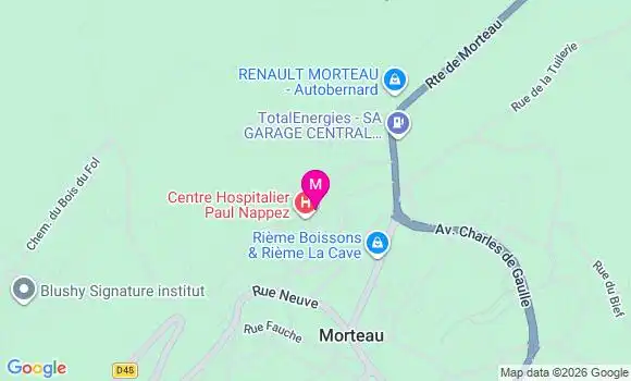 Localisation Ehpad Centre Hospitalier Paul Nappez Morteau