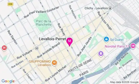 Localisation Centre de Santé Dentaire Dentolib Levallois