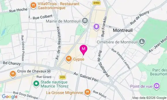 Localisation Centre de Santé Dentaire Montreuil