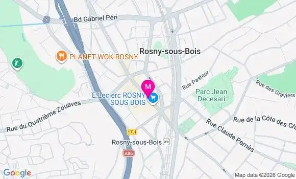 Localisation Centre de Santé Rosny sous Bois