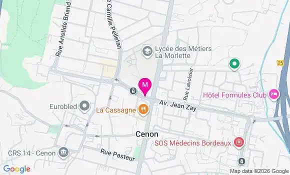 Localisation Centre de Santé Médico Dentaire Rive Droite Cenon