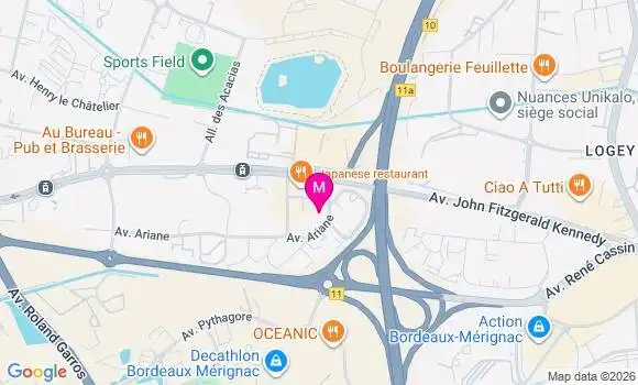 Localisation Centre de Santé Dentaire Bordeaux Merignac