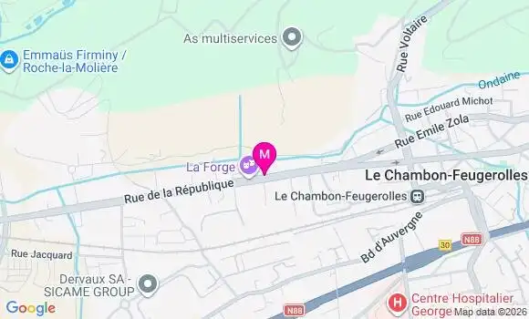 Localisation Centre de Santé Chambon Feugerolles