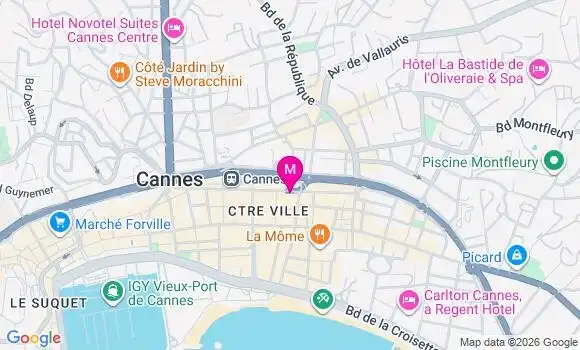 Localisation Centre de Santé Dentaire Cannes Gare