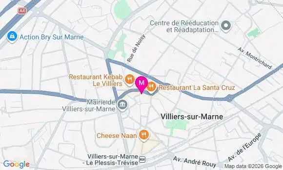 Localisation Centre de Santé Dentaire Villiers sur Marne
