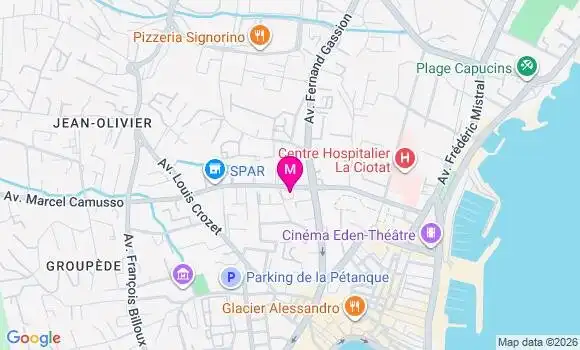 Localisation Centre de Santé Dentaire la Ciotat
