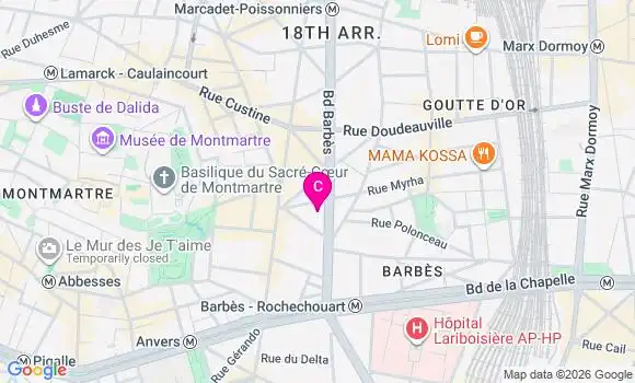 Localisation Centre de Santé Médico Dentaire Barbes