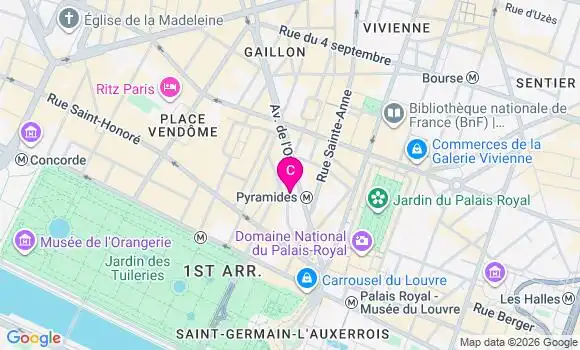 Localisation Centre de Santé Dentaire Opera Pyramides