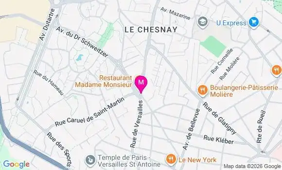 Localisation Centre de Santé Dentaire le Chesnay Rocquencourt