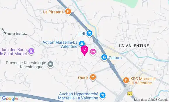 Localisation Centre de Santé Art Dent la Valentine