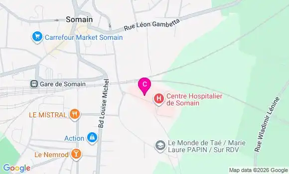 Localisation Centre de Santé du Centre Hospitalier de Somain