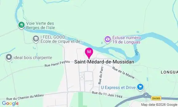 Localisation Centre de Santé Dptal Saint Medard de Mussidan
