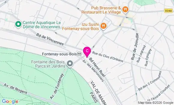 Localisation Centre de Santé Médical Dentaire Fontenay sous Bois