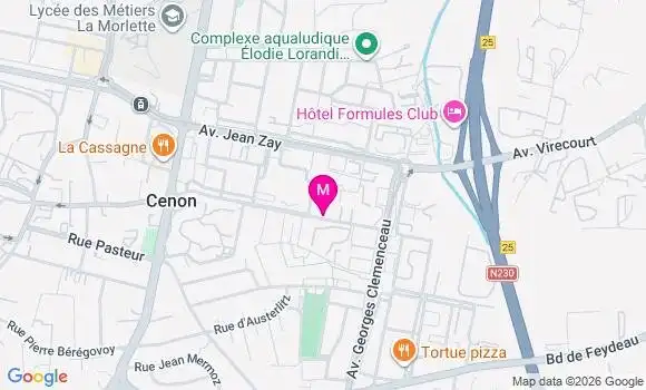 Localisation Centre de Santé Dentaire Cenon