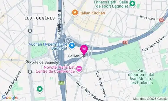 Localisation Centre de Santé Médico Dentaire de Bagnolet