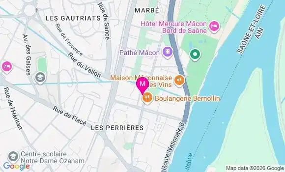 Localisation Maison de la Santé du Maconnais